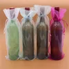 Borsa per bottiglia di vino in organza trasparente 14 colori Sacchetti regalo avvolgenti Decorazione per la casa della festa nuziale Confezione trasparente con coulisse