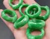 Natural jade Myanmar jade dry green saddle jade ring wholesale Yang green ring men and women with the same ring