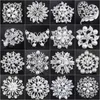 Mixed 25 Estilos de Luxo Moda Silver Cristal Mulheres broche com pérolas barato Atacado Deslumbrante Diamante Lady Costume Pin