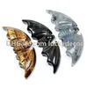 2 stks Natuurlijke Wicca Quartz Crystal Bat Skull Pocket Stone Golden Sheen Obsidian Labradorite Tiger Eye Carving Animal Reiki Healing Figurine