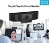 Caméra Web USB C20 1080P HD 2MP, Microphone insonorisant intégré, Webcams pour ordinateurs portables de bureau