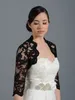 Vintage Black Lace Wedding Bridal Bolero Jacket Cap Wrap Shrug Custom Satin Half Sleeve Front Open Jacket for Wedding Evening Dres213F