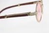 Bonne qualité 18 km en or vintage 7550178 Lunettes de soleil Round vintage Unisexe High East Diamond Glass Limited Size55 Designer Mens Women 312G