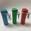 Newest Mini Colorful ABS Metal Ashtray Cover Keychain Portable Jar Storage Box Innovative Design Container High Quality Hot Cake DHL Free