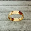 Aldrig bleka klassisk 6mm bred ring för män kvinnor 18 kgf guldfyllda älskare bröllop ringar usa size312s