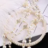 Wholesale- luxury designer diamond lucky leaf pearl classic elegant multi layer long sweater statement necklace for woman