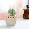 Owl Pot Ceramic Flowing Glaze Base Succulent Plant Pots Cactus Flower Bed Container Planter Bonsai Pots with A Hole Perfect Vase