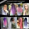 Colored Box Braid Crotchet Braids 24Inch Ombre Synthetic Braiding Hair Extension 22Roots RainbowCrochet Hair African