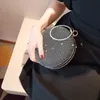 Crystal circle bag party evening bag simple solid round clutch bags women bridal wedding wallet purse new arrival