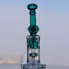 Yeşil Mor Cam Su Bongları Delikli Kalın Sigara Day Dab Teçhizatlar Fab Yumurta Percolater Bong Bono Boru Geri Dönüştürü Shisha Bubbler