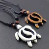 Schildpad ketting Mannen vrouwen Imitatie Yak Bone Leuke Schildpad Hawaii Tribal Surfer Zeeschildpadden Bedels Hangers Kettingen