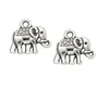 200PCs antika silverpläterade djur Elephant Charms Pendants för europeiska armband smycken gör DIY handgjorda 12x14mm
