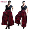 2019 Women African Batik Print Pants African Print calf-length Loose long Wide Leg Pants Ankara 100% wax Cotton Clothing WY1679