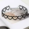 Neue aushöhlen Liebe Herz Anhänger Halsreifen Schwarz Samt Maxi Halsband Halskette Chocker Tattoo Halsband Halskette Collares Collier Femme