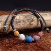 Pulsera étnica colorida con cuentas de piedra de Lava de volcán, difusor de aceite esencial de aromaterapia DIY, pulsera para mujer