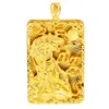 Grand pendentif Totem tigre géométrique avec chaîne en corde, collier classique rempli d'or jaune 18 carats, Hip Hop Rock, cadeau 261I