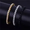 Iced Out 1 Row Rahinestones Bracelet Men Hip Hop Style Clear Simulated Diamond 8 "Bracelet Bling Bling