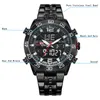 KT MENS Quartz 아날로그 디지털 시계 럭셔리 패션 스포츠 손목 시계 50m 방수 스테인리스 스틸 밴드 시계 남성 사업