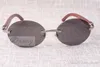 Nouvelle mode ronde rétro confort lunettes de soleil diamant T8100903 motif à carreaux naturel lunettes de soleil jambe miroir meilleure qualité lunettes taille: 58-18-135