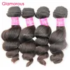 Glamorous Natural Color Virgin Brazylijski Włosy Luźna Fala 4 Wiązki Mix Długość 8 cali do 34 cali Peruwiański Malezyjski Indian Remy Hair Weaves