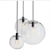 Modern single-head dining room bedroom living room indoor pendant light clear bubble glass ball pendant lamp AC110V 220V 230V