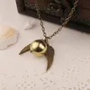 1 Snitch Angel Wings Ожерелья из перьев Геометрические круглые Золотые Золотые нютач Время Подарочное Ожерелье Старинные Мужские Кино Подвесное Ожерелье