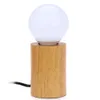E27 moderno minimalista preto pêssego lâmpada de madeira redonda lâmpada com lâmpada LED