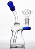 7.5 inches tall colorful glass hookah recycler oil rig thick transparent inner coresmoking water pipes