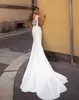 Julie Vino Mermaid Wedding Dresses with Wrap One Shoulder Lace Appliques Bridal Gowns 2020 Sweep Train Wedding Dress vestido de novia