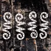 5pcs Metal Silver Viking Spiral Hair Braid Dread Beard Dreadlock Beads Ringar Tube Clips för hår tillbehör Charms