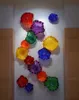 Elegant Artistic Flower Plates Lamps Chihuly Style 100% Mouth Blown Borosilicate Glass Wall Plates Luxury Hotel Decoration