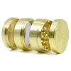 The World Over Smoking Herb Grinder 4 Pieces 40mm 50mm Diameter GOLD Grinders Zinc Alloy Tobacco Crusher For Smoke Accessories