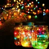 Solar Powered Mason Jar Lid DIY LED Fairy String Lights Party Garden Decor Light för trädgårdsljus inomhus