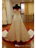 2020 Vintage Style Plus Size Wedding Dresses Silver Embroidery On Satin Ivory and Red Floor Length Bridal Gowns Custom Made