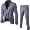 Mężczyźni garnitur ślubny męskie blezery Slim Fit Suits for Men Costume Business Formal Party Blue Classic (kurtka+spodni+kamizelka)