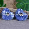 Tuimelde Sodalite Crystal Pocket Heart Smoking Bowl Carving Natural Blue-ader steen Draagbare Hart Rock Rock Pipe Healing Derde Oog Chakra