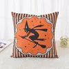 Halloween Linen Pumpkin Pillow Case 4545cm Bomull Kudde Cover Car SOFA CUSHION COVER Hemdekoration Bed Soffa Supplies HHA7051564941