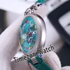 Bovet 1822 Amadeo Fleurie 3D Koi Fish Lotus 다이얼 스위스 쿼츠 망 여성 유니섹스 시계 강철 다이아몬드 베젤 그린 가죽 TimeZonewatch E14B2