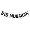 Złoto Silver Black Eid Banner Glitter Papier Garland Eid Mubarak Party Muzułmański Festiwal Bunting Ramadan