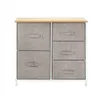 Sales!!! Free shipping Wholesales Linen/Natural Dresser Organizer With 5 Drawers Fabric Dresser Tower For Bedroom