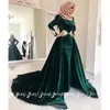 2018 Muslin Islam Haci Kadınlar Kış Abiye Müslüman Kadife Uzun Kollu Overskirt Balo Parti Giymek Zarif Kadın A-Line Resmi Maxi Abiye