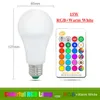 E27 LED Bulb 5W 10W 15W RGB + White 16 Color LED Lamp AC85-265V Changeable RGB Bulb Light With Remote Control + Memory Function