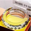 European Style Creative Tea Table Ashtray Crystal Glass Round Ash Tray Cigarette Storage Box Bar Home Smoking Accessories