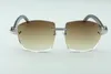 lunettes de soleil T4189706-A7 branches de corne de buffle hybrides blanches et noires sauvages naturelles, lunettes unisexes de mode de qualité supérieure directe d'usine