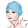 2019 Nowa Moda Bawełniana Plisowana Głowy Wrap Maskieta Turban Winter Ciepły Turban