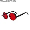 Luxury-Vidano 옵티컬 라운드 메탈 선글라스 Steampunk 남성 여성 New Fashion 안경 럭셔리 디자이너 Retro Vintage Sunglasses UV400