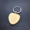 Blank Round Rectangle Heart Wooden Key Chain DIY Customized Wood keyrings Key Tags Gifts Accessories Wholesale