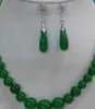 Smycken Hot Sälj Ny - Fast ShippingPretty Real Nature Green Jade Halsband Örhänge