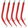 10 0 Eel Hooks 145mm Gummi Makk Eel Lures 6Pcs with Rubber Tube Bass Cod Norwegen Sea Boat Wreck Fishing252o