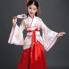 Древний китайский костюм, детское платье «Семь фей ханьфу», одежда для народных танцев, китайское традиционное платье для девочек1236o